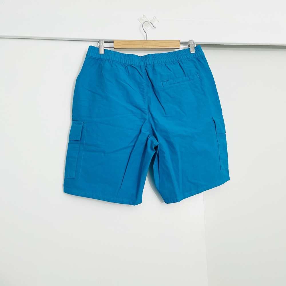NWT Everlane Men’s Linen and Organic Cotton Blue Cargo Shorts Size Medium - Picture 2 of 5